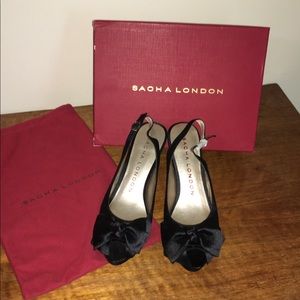 Sacha London satin peep toe evening shoes